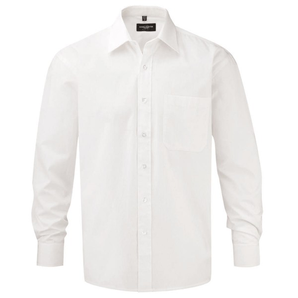 Men's Long Sleeve Pure Cotton Easy Care Poplin Shirt