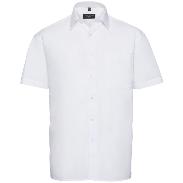 Men's Short Sleeve Pure Cotton Easy Care Poplin Shirt